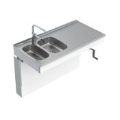 Granberg Wall Mounted Cranked Sink Module 6350-ESG - Left, Choice of Widths 1190-1590mm