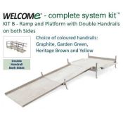 Welcome Kit B Ramp, Platform, 2x Dbl Handrails, 240 to 600cm Lengths, Standard Ht. 38cm (15”)