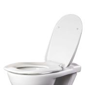 AKW - White Ergonomic Toilet Seat w/ Lid