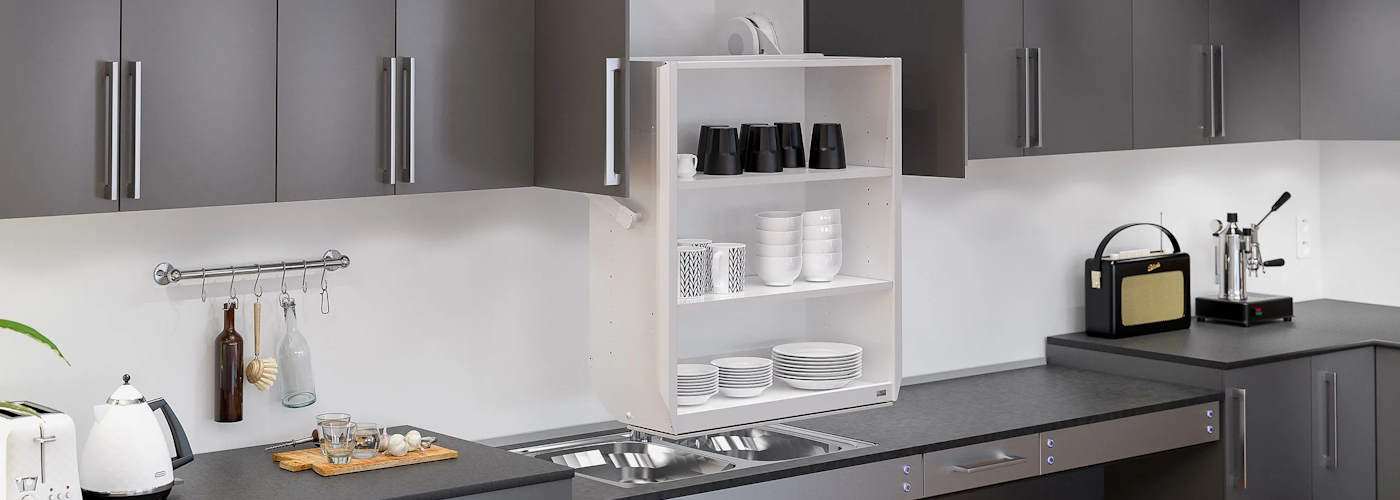 Storage Solutions for your Adapted Kitchen: Height-Adjustable Wall Cabinets