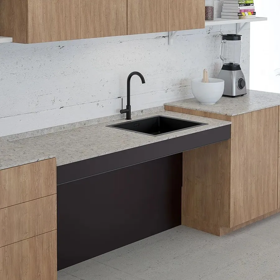 Height-adjustable Granberg kitchen worktop