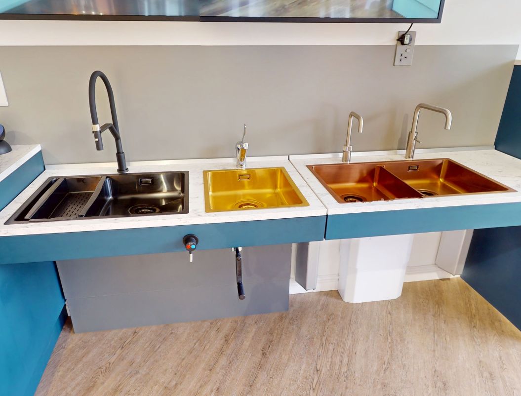 Granberg Ergosteel Trendline shallow bowl kitchen sinks
