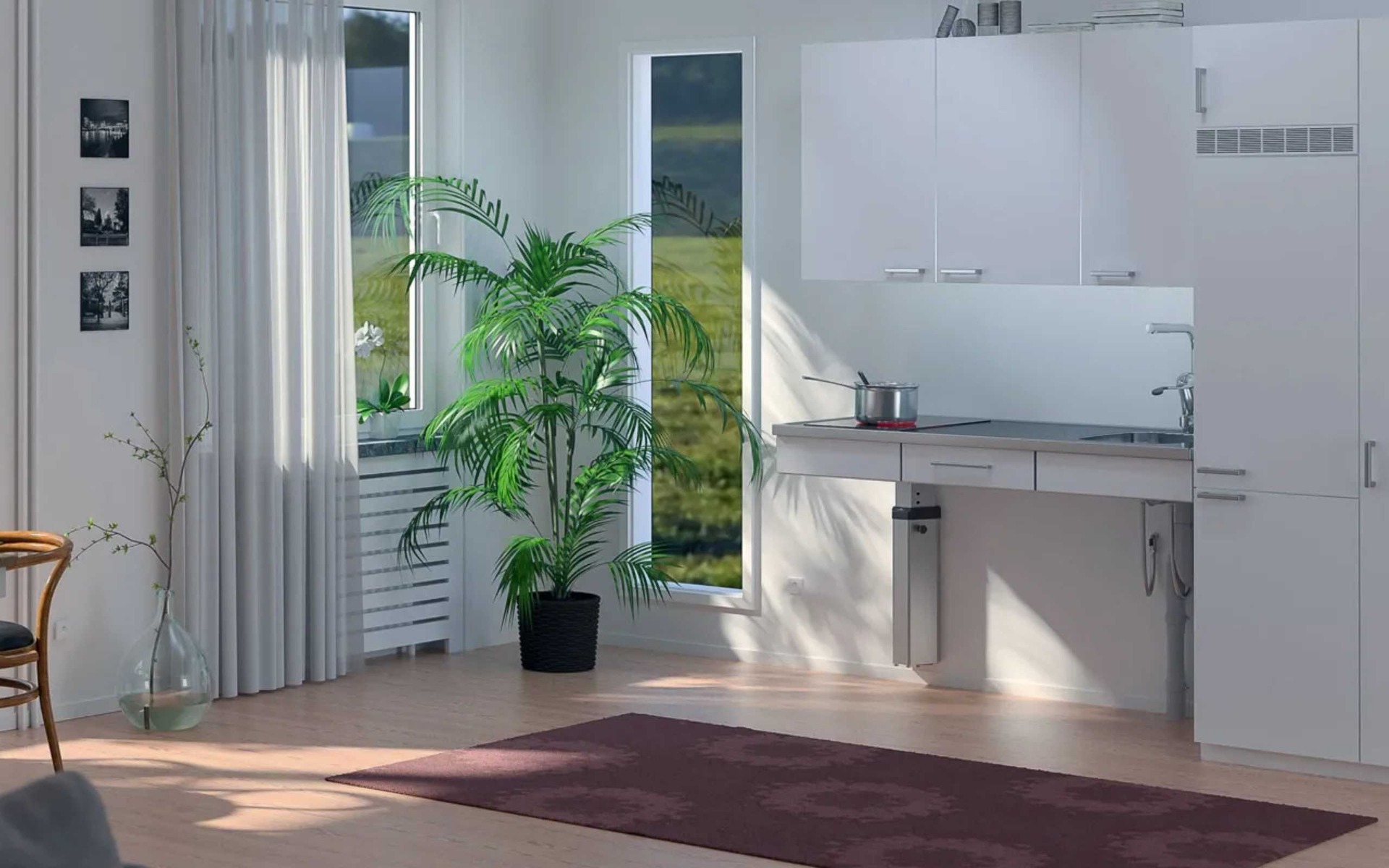A bathroom walll finish in action