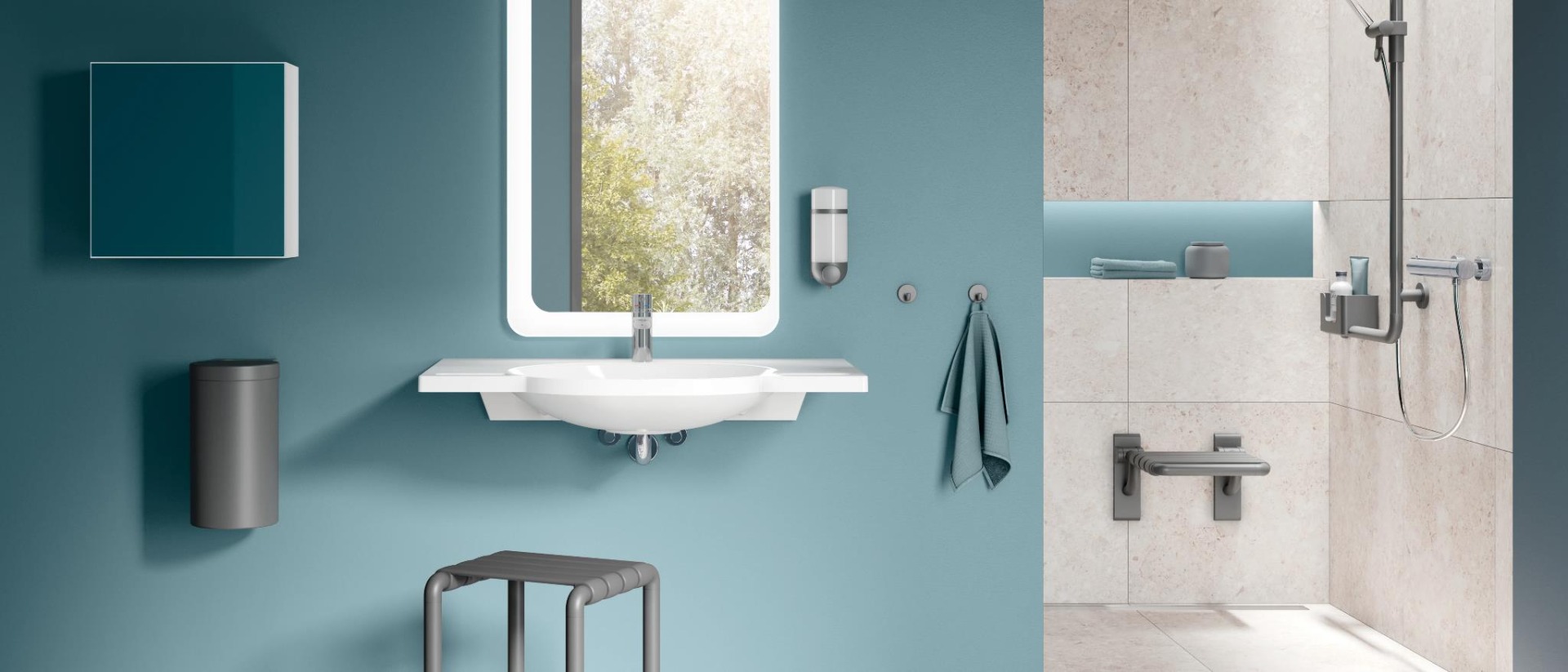 An example stylish adapted bathroom