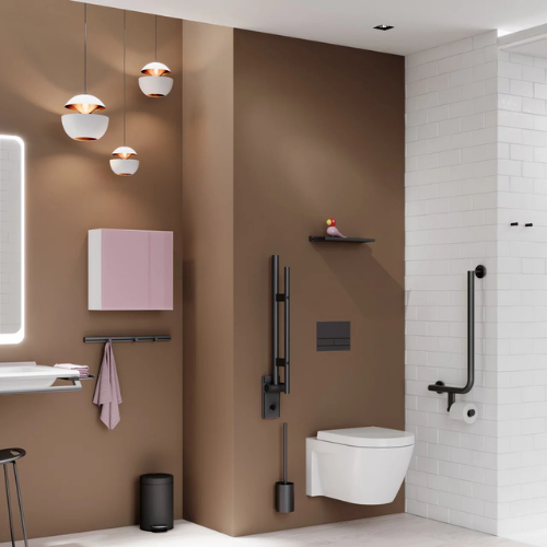 An example bathroom with grab rails