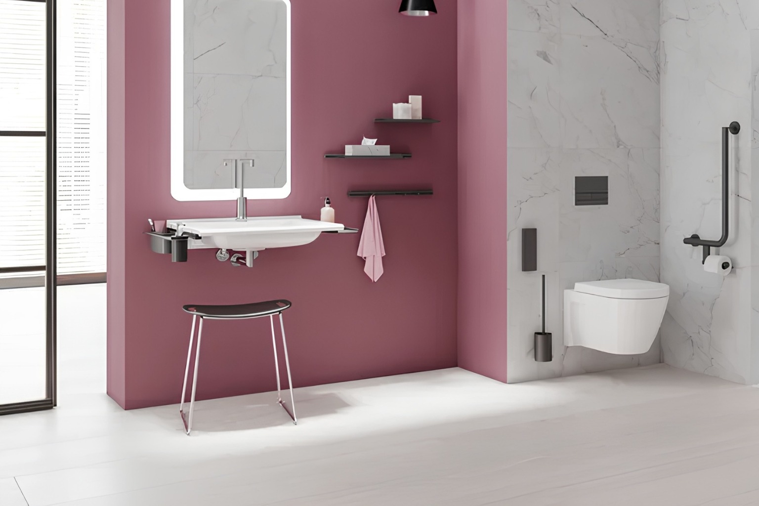 Height-adjustable worktops, a key function of an adapted kitchen