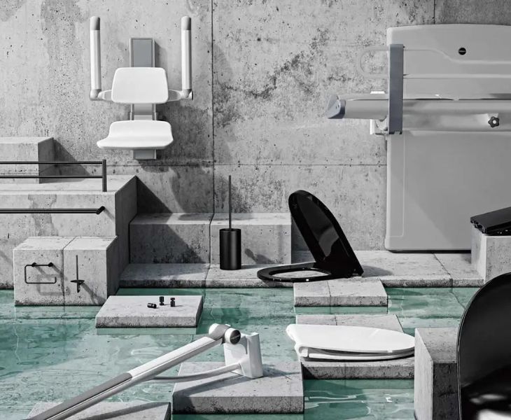 Selection of Pressalit accessible bathroom products