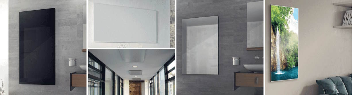 Eucotherm infrared radiators, wall and ceiling mounted
