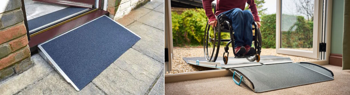 Installed Example of a Aerolight-Xtra Ramp with a Doorline-Multi Threshold, for uPVC Doors