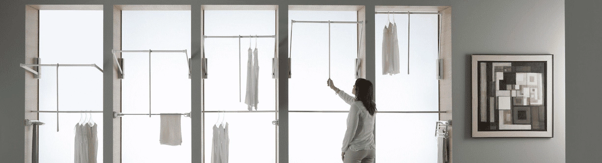 Manual pull-down wardrobe lifts