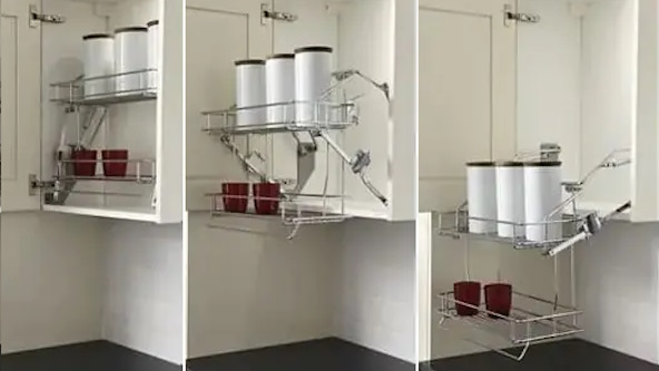 Vibo pull-down wire baskets Vibo pull-down wire baskets - Installed example