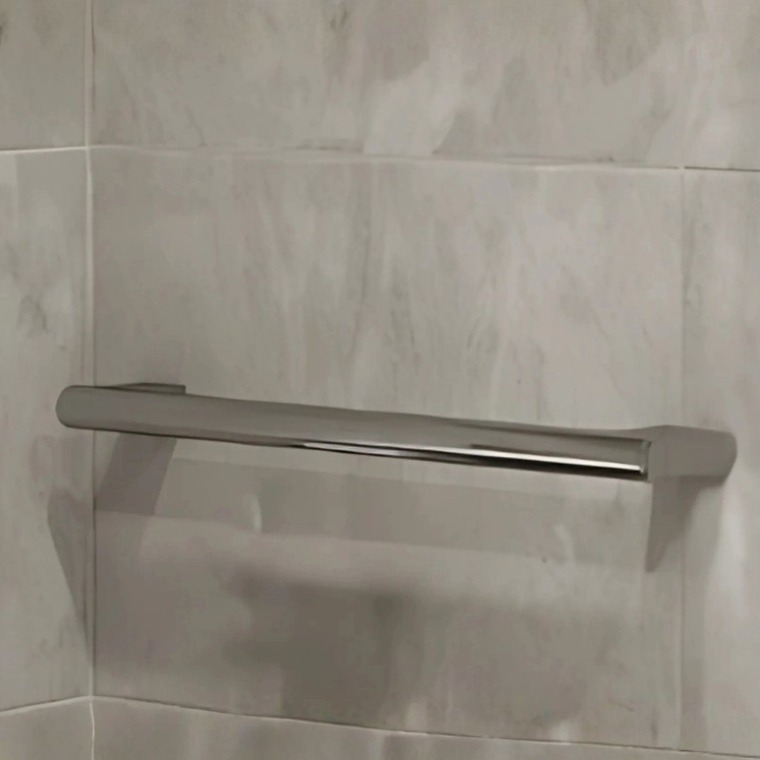 Straight stainless steel and coloured bathroom grab rails
