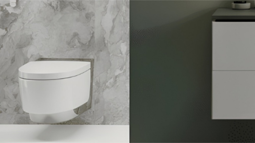Modern shower toilet in an accessible bathroom