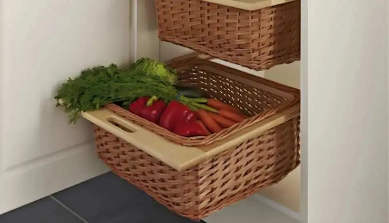 Häfele natural wicker kitchen baskets