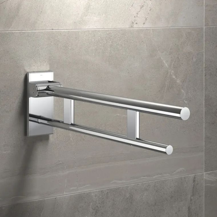 Premium stainless steel folding bathroom support arm