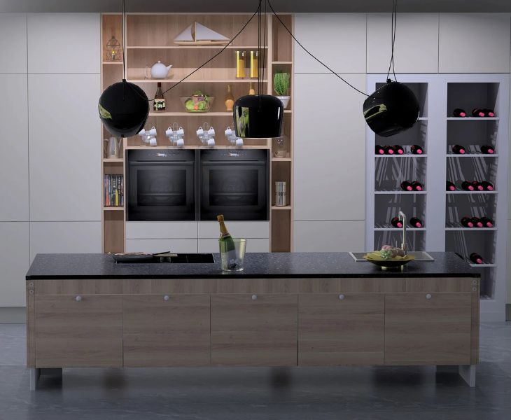 Granberg Centerlift 6490 in a statement kitchen bar