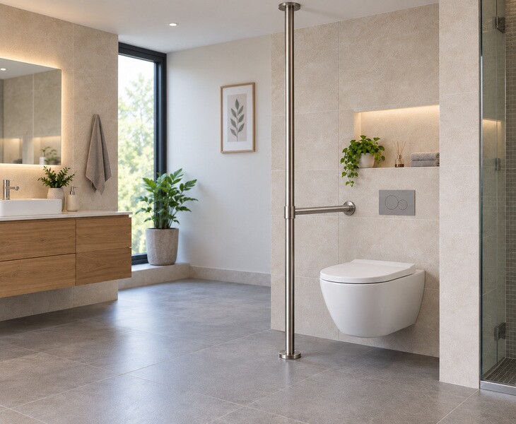 Installed Example of an AWS floor to Ceiling pole 