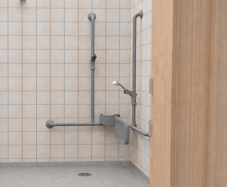Installed Angled Pressalit Rails 
