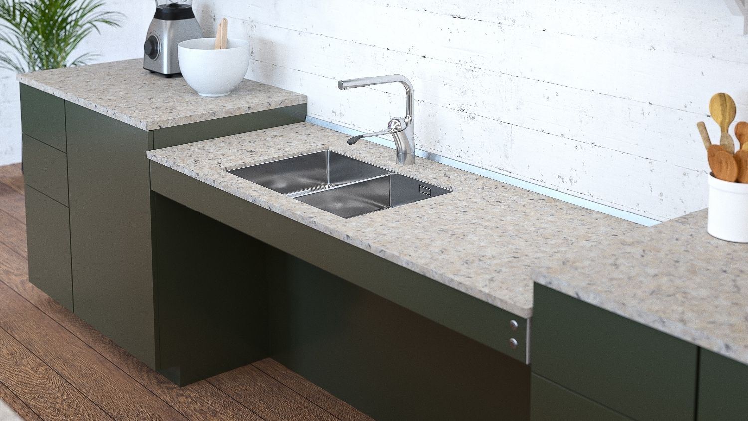 Granberg Trendline sink in a contemporary kitchen
