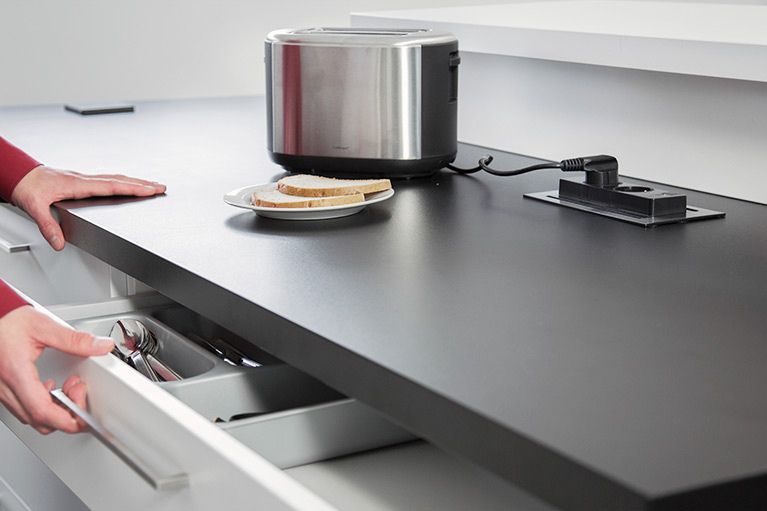 EVOline power module integrated within a kitchen surface