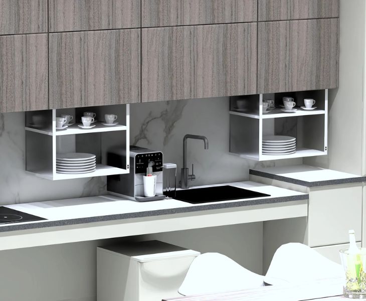 Granberg Verti 840 in a smooth white accesible kitchen