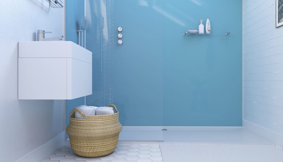 Azzure solid-colour high-gloss Showerwall acrylic bathroom wall panels