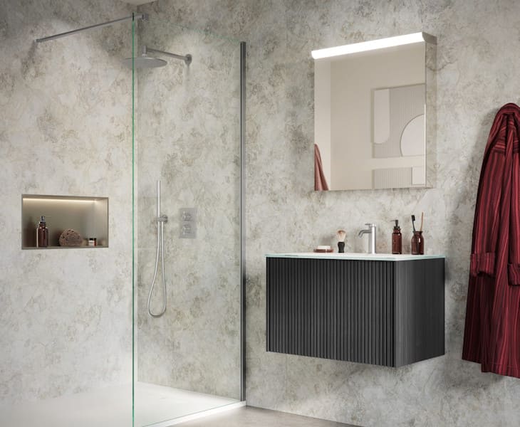 Contemporary bathroom fitted with Showerwall HPL wall panels