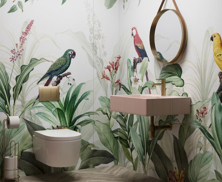 Paradise tropical print Showerwall acrylic bathroom wall panels