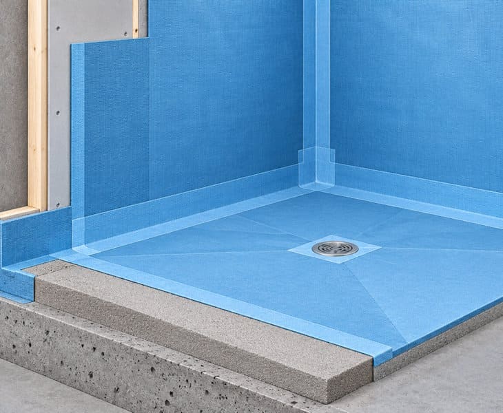 Wet room tanking membrane and waterproofing construction components